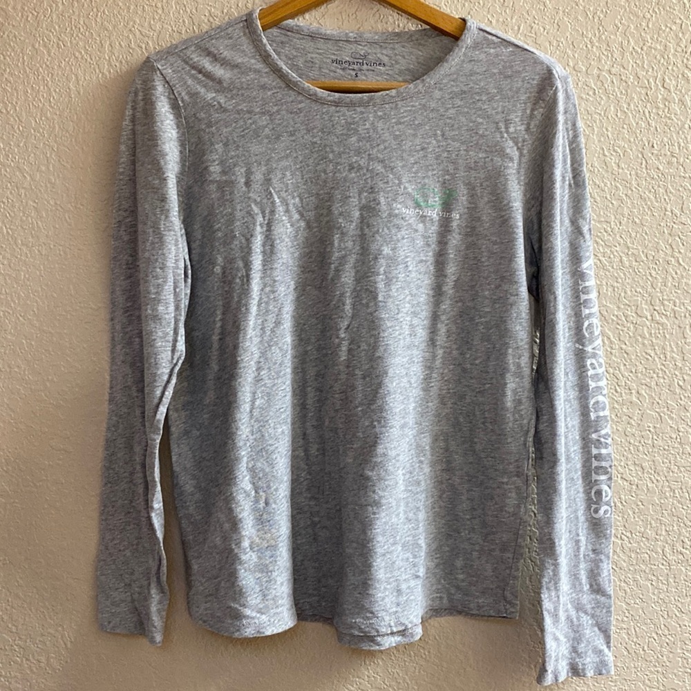 VINEYARD Vines heather grey super soft long‎ sleeve scoop neck tee shirt top